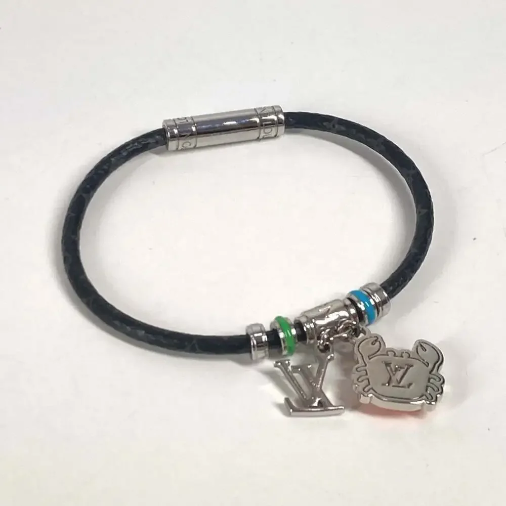 LOUIS VUITTON Black Monogram Canvas Charm Bracelet - Picture 6 of 8